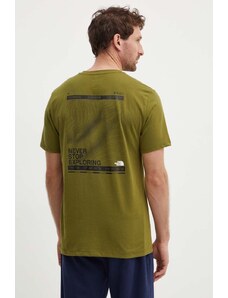 The North Face t-shirt sportowy Foundation Mountain Lines kolor zielony z nadrukiem NF0A8830PIB1