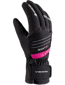 Dziecięce rękawiczki narciarskie Viking HELIX GTX czarno/różowe