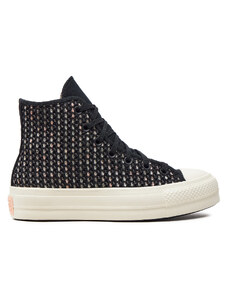 Converse Trampki Chuck Taylor All Star Lift Platform Crochet A09829C Czarny