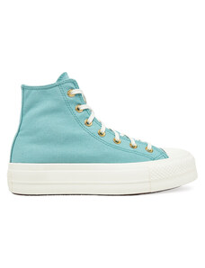 Trampki Converse Chuck Taylor All Star Lift Platform Gold A11495C Turkusowy