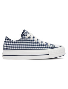 Converse Trampki Chuck Taylor All Star Lift Platform Gingham A13664C Granatowy