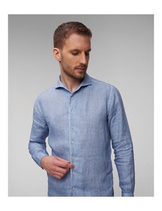 Błękitna Koszula Lniana Gran Sasso Vintage