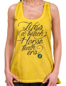 Podkoszulek Horsefeathers Life Is Beach washed yellow