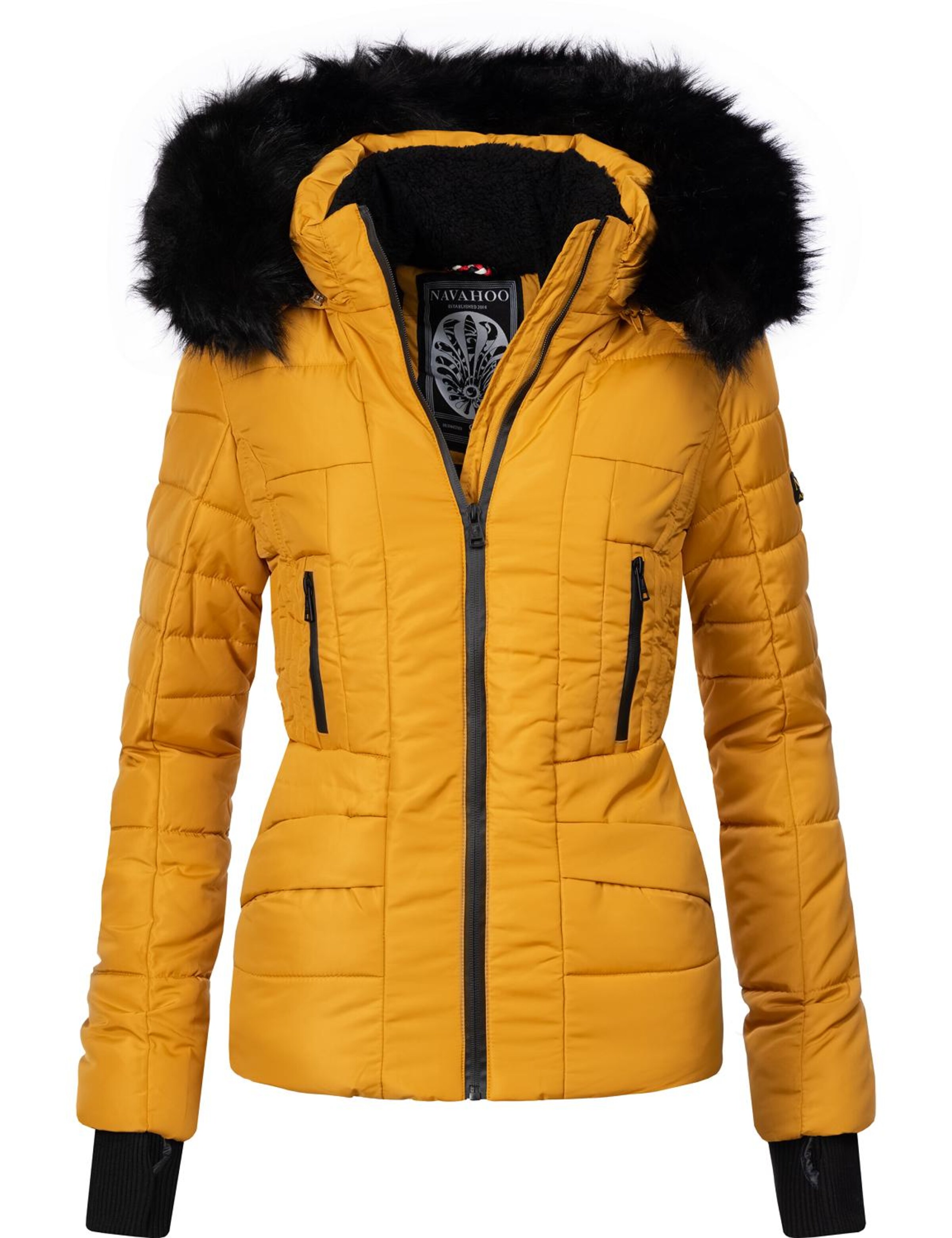 NAVAHOO Kurtka zimowa 'Adele' szafranowy / czarny