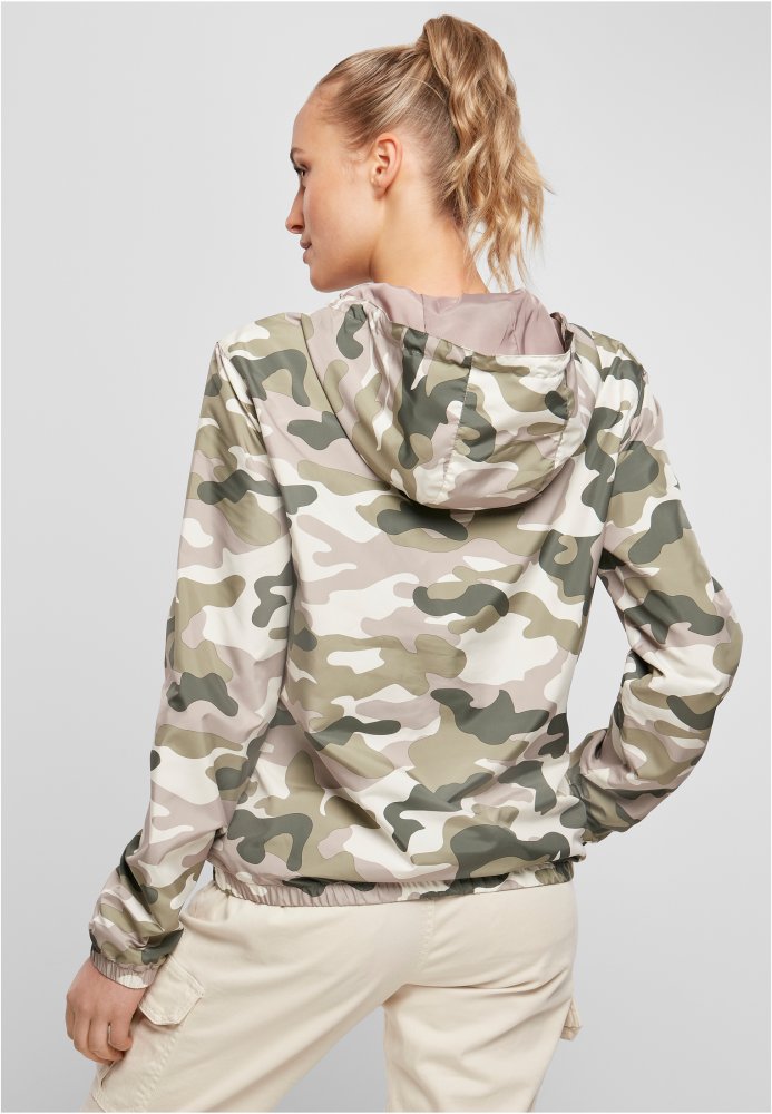 URBAN CLASSICS Ladies Camo Pull Over Jacket - duskrose camo
