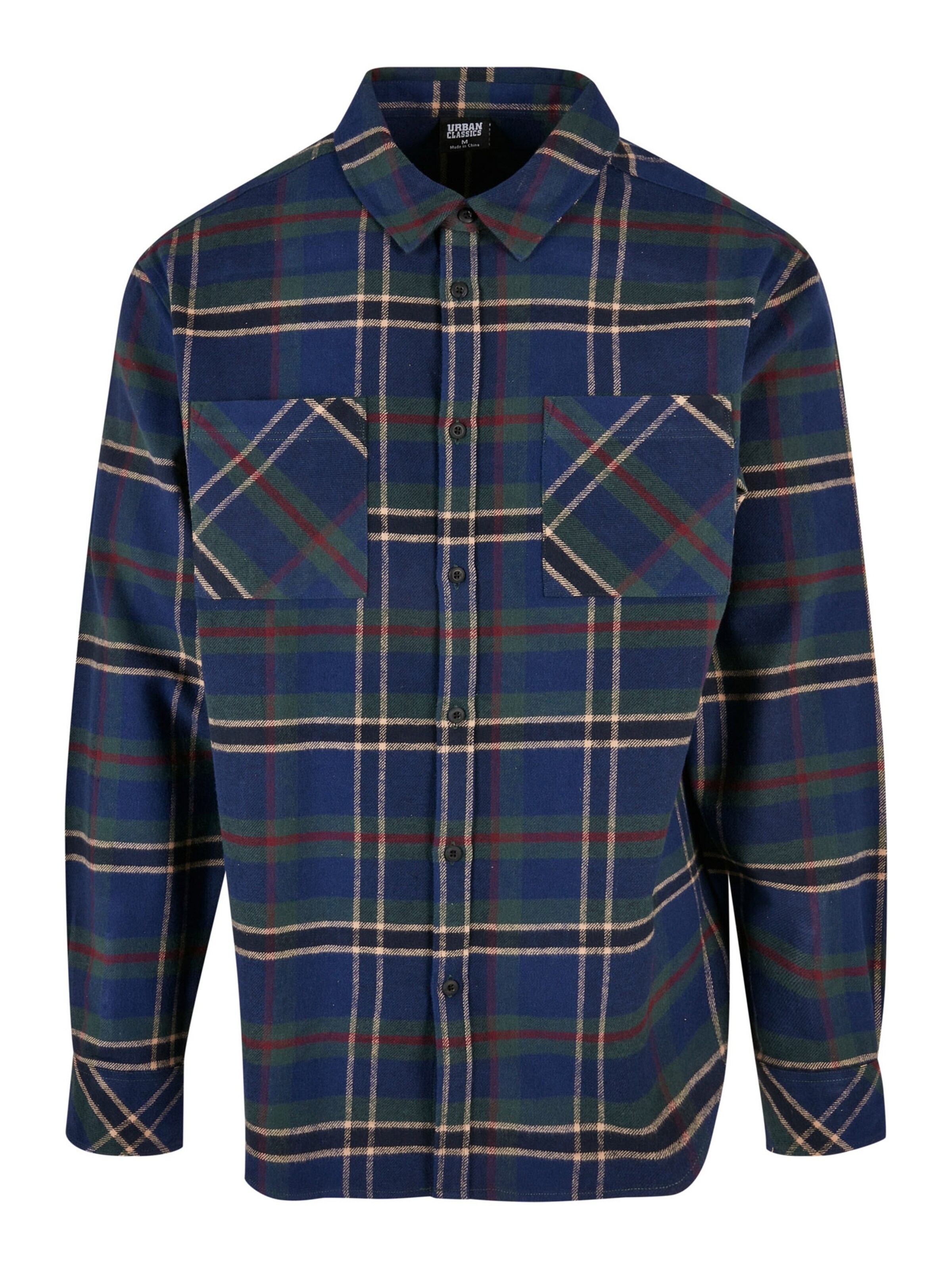 Urban Classics Koszula 'Mountain' ciemny niebieski / ciemnozielony / ciemnoczerwony / biały