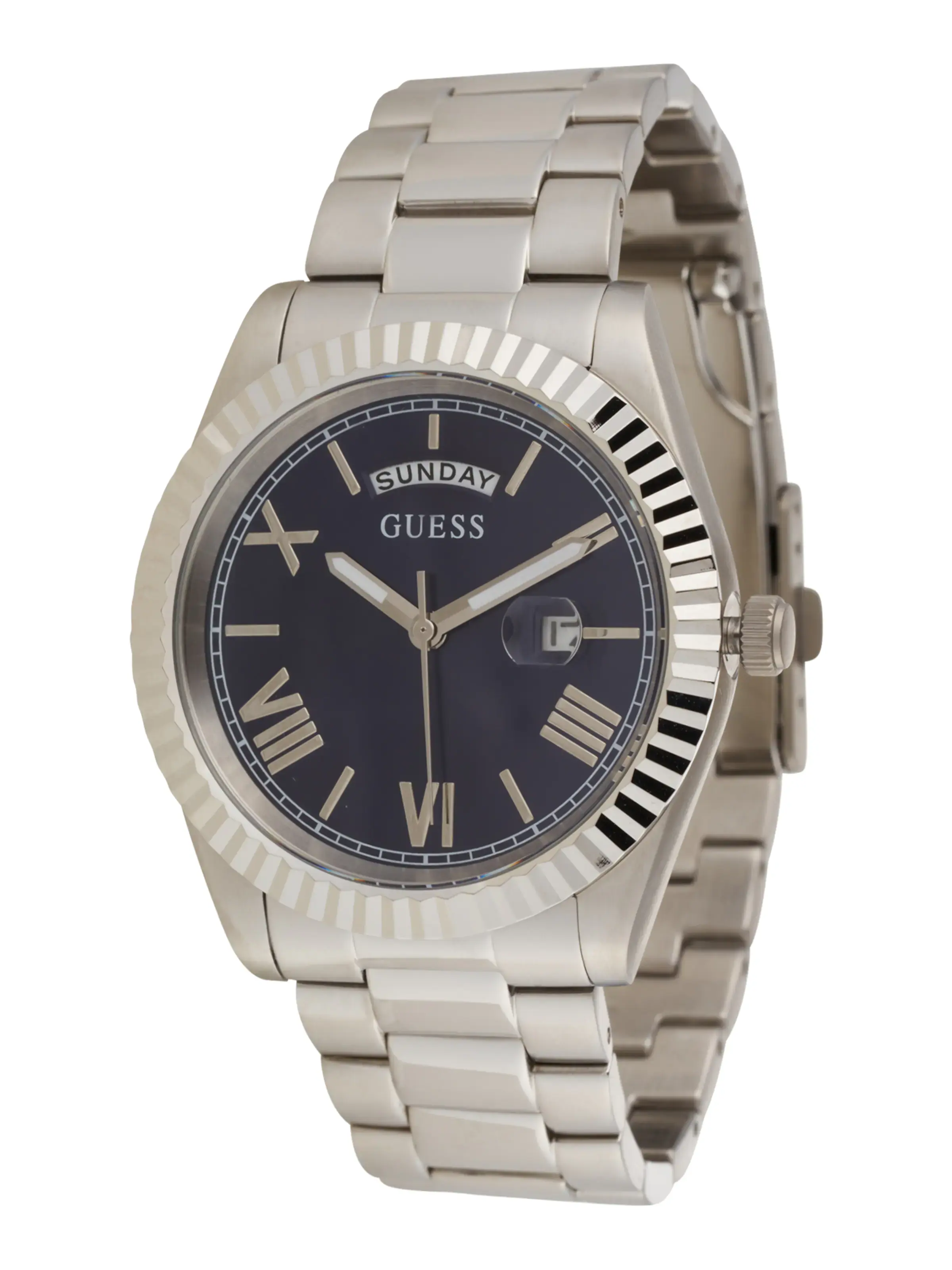 GUESS Zegarek analogowy 'Connoisseur' niebieski / srebrny