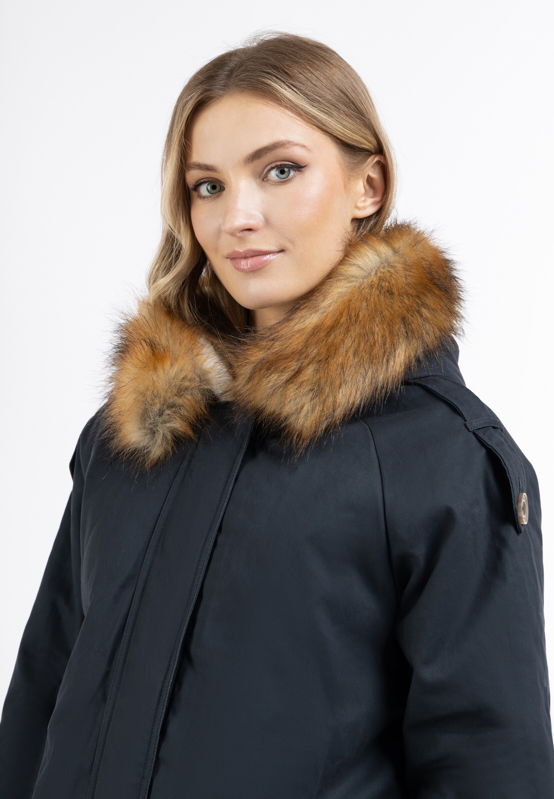 DreiMaster Vintage Parka zimowa atramentowy / brązowy