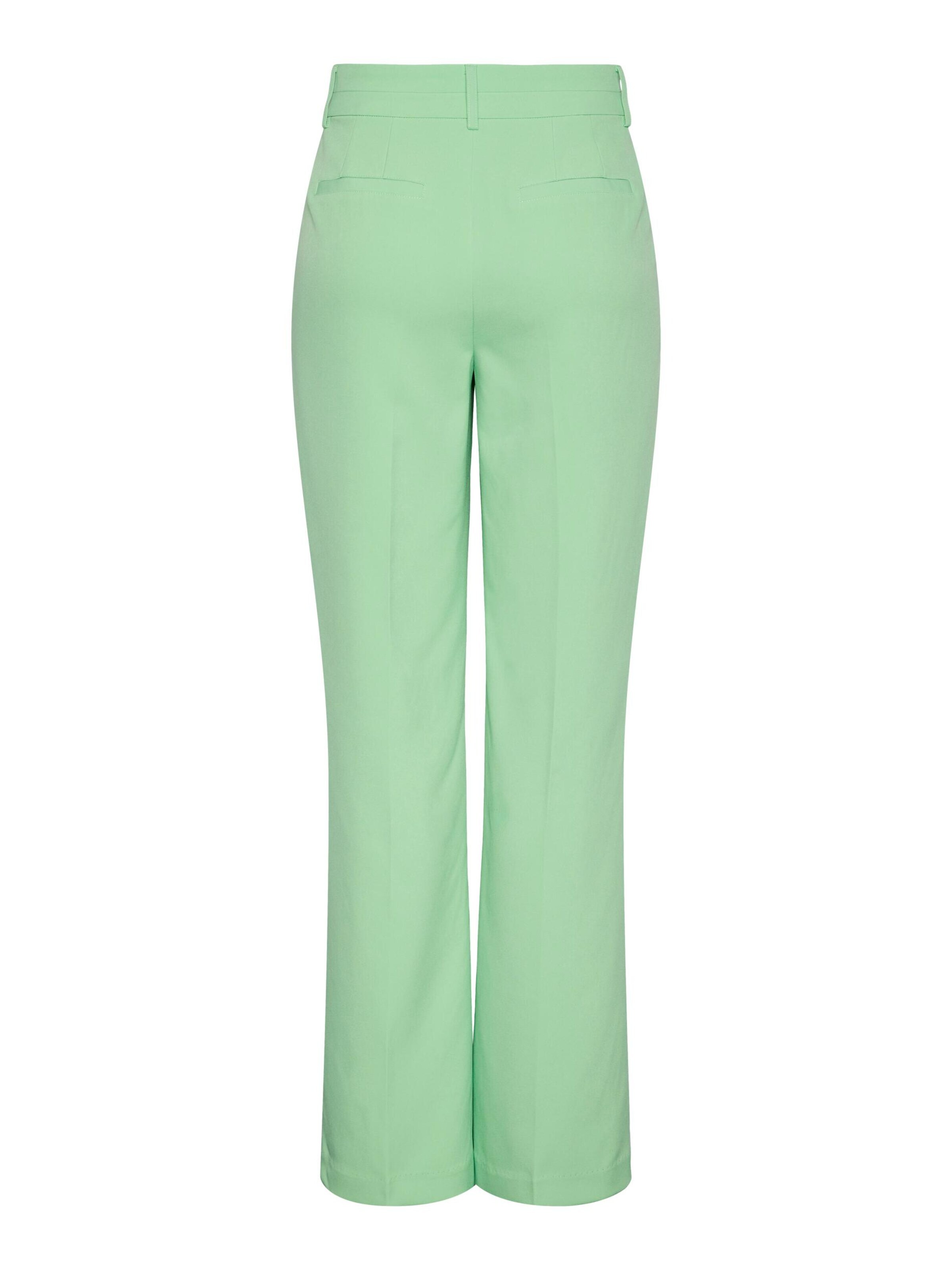 YAS Spodnie w kant 'BLURIS' limonka