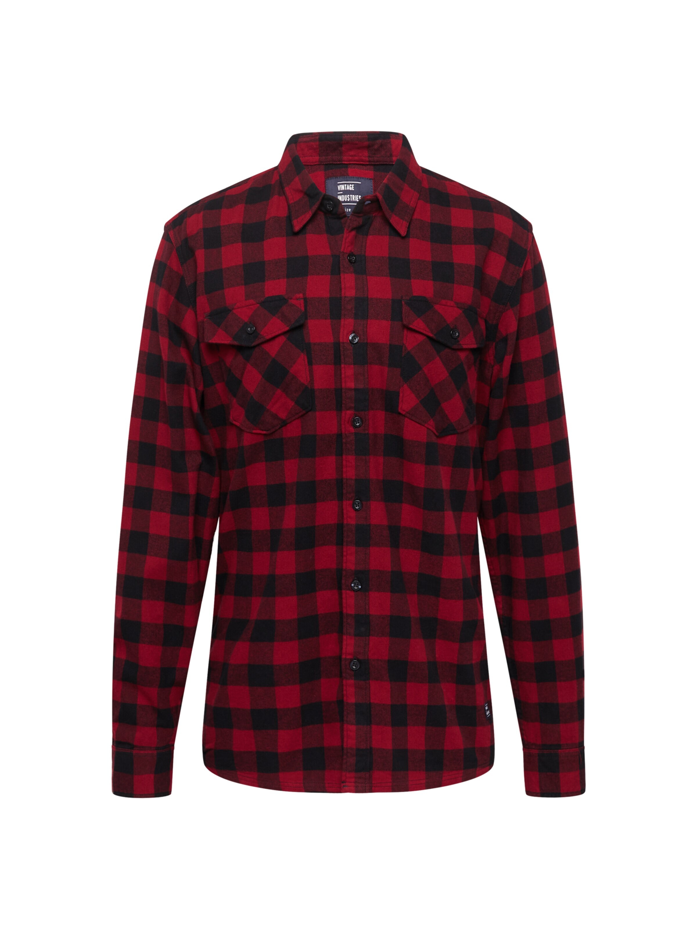 Vintage Industries Koszula 'Harley' ciemnoczerwony / czarny