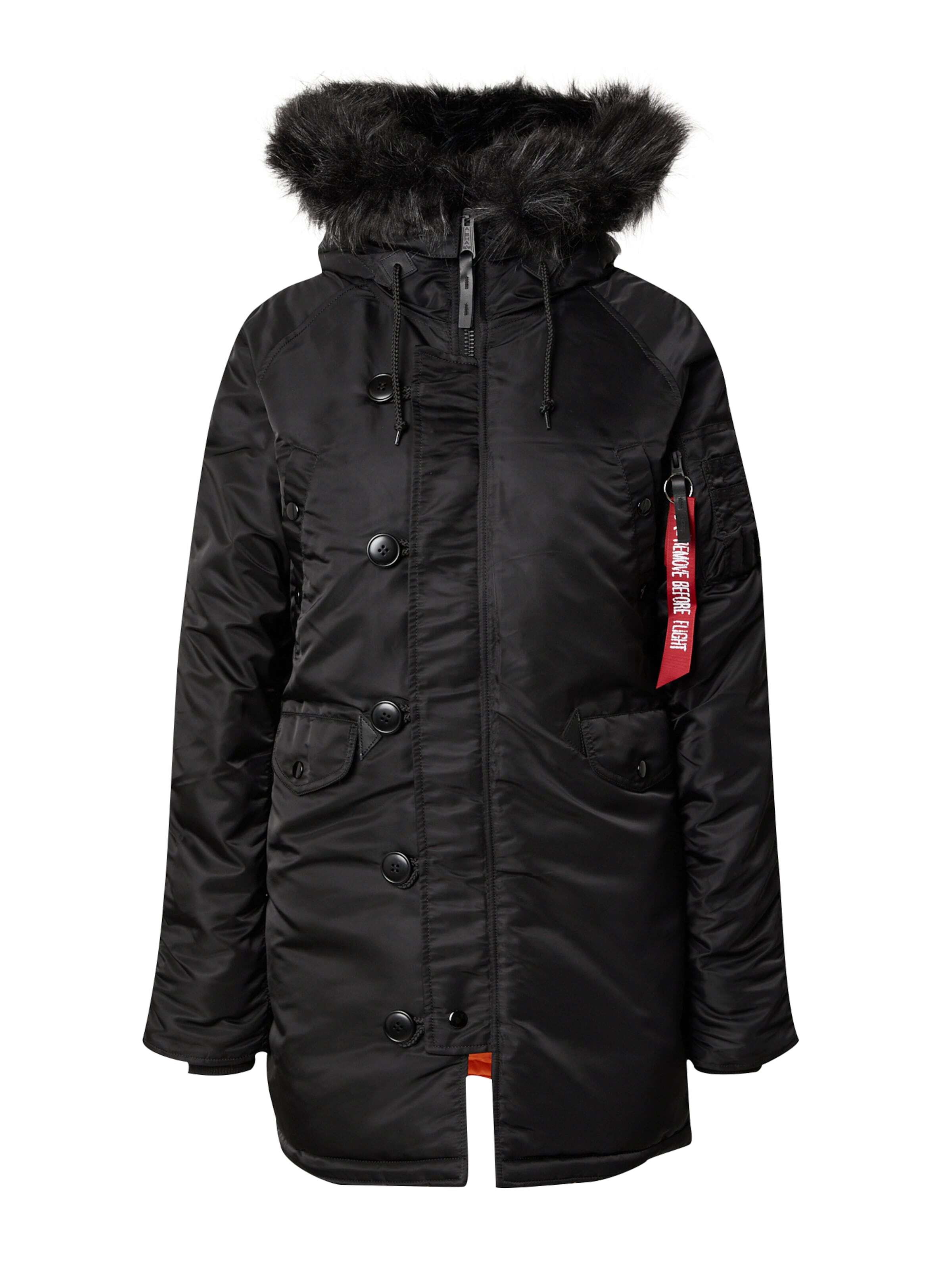 ALPHA INDUSTRIES Kurtka zimowa czerwony / czarny / biały