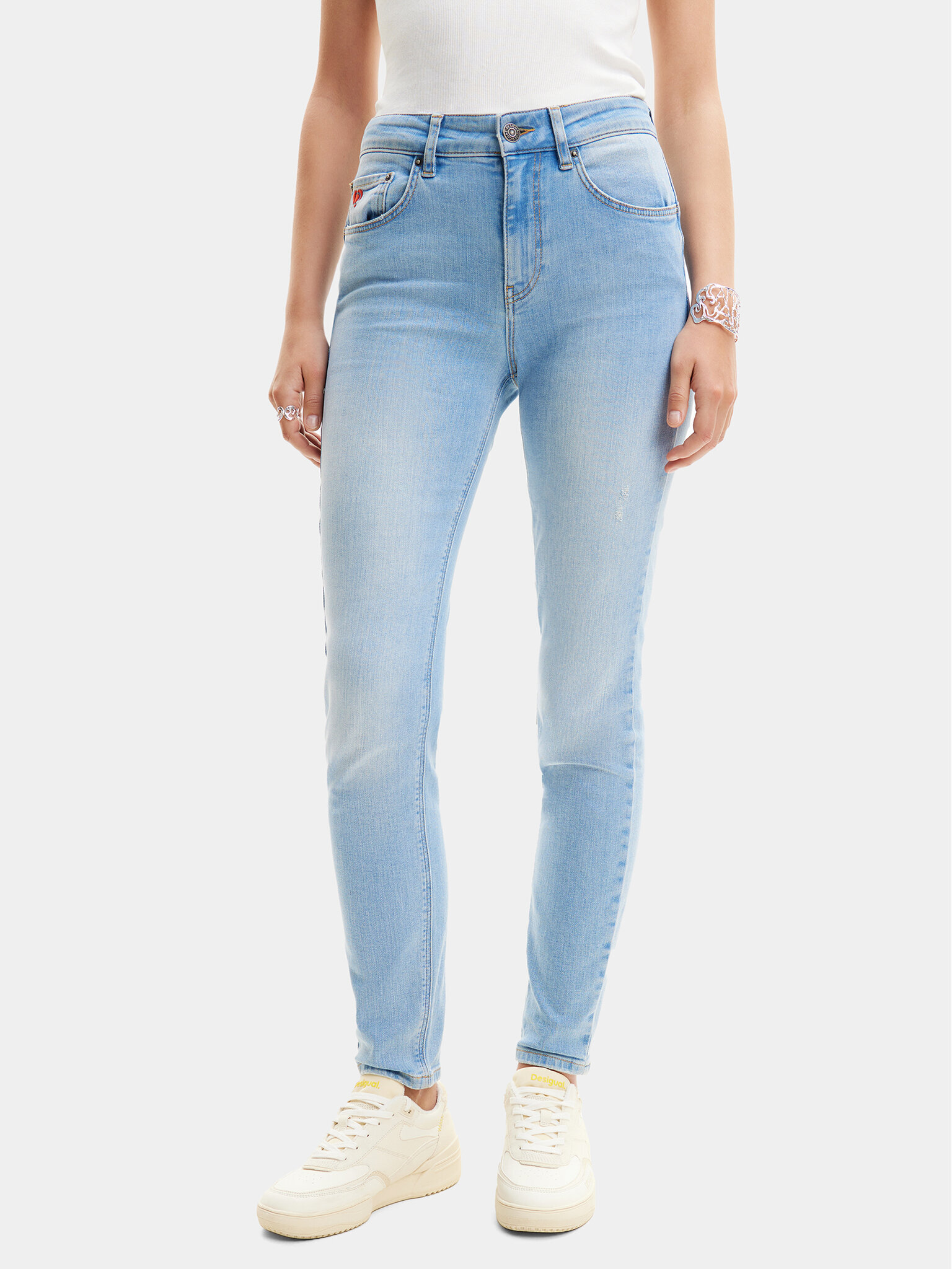 Desigual Jeansy Delaware 24SWDD26 Błękitny Slim Fit
