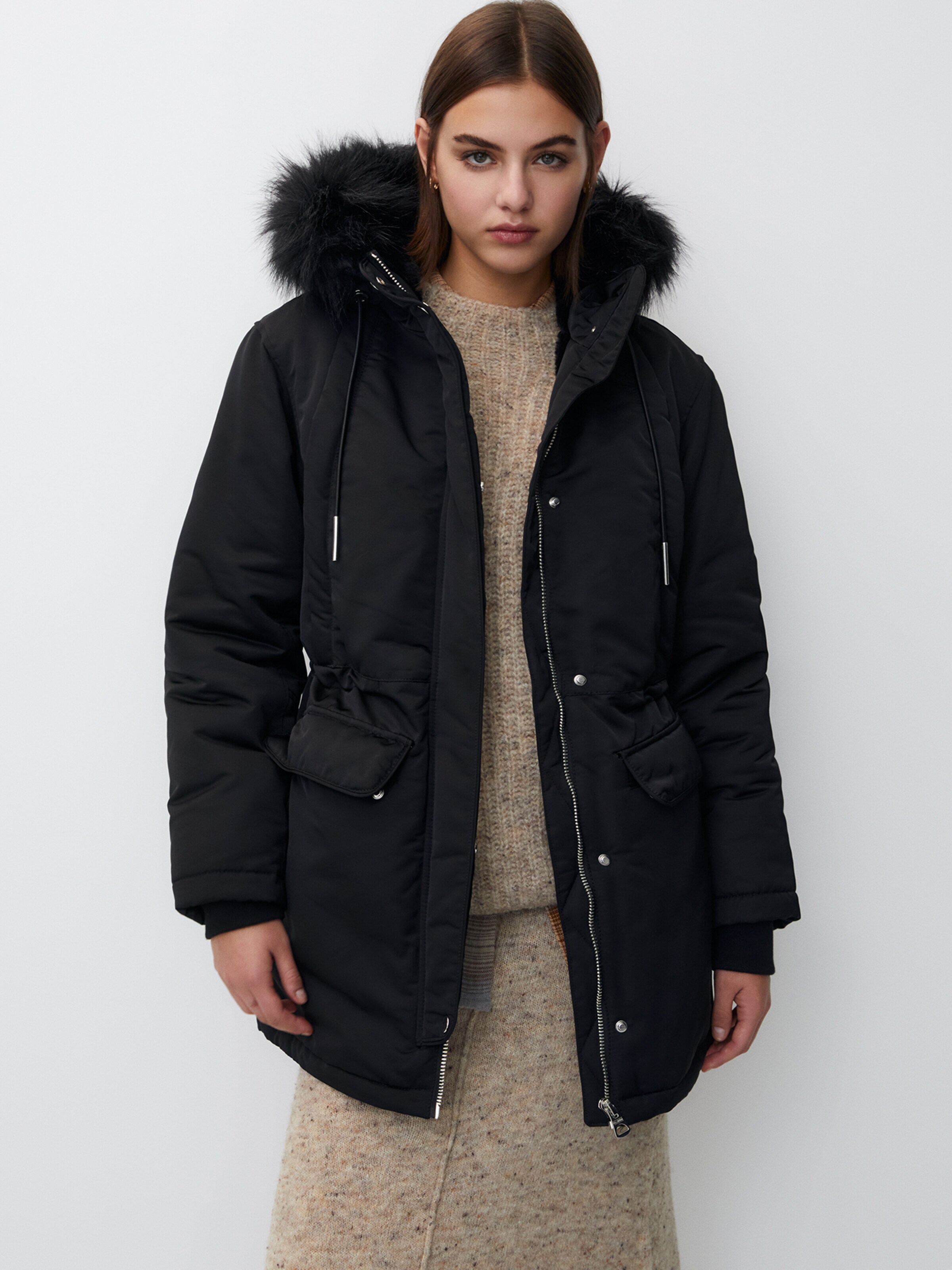 Pull&Bear Parka przejściowa czarny