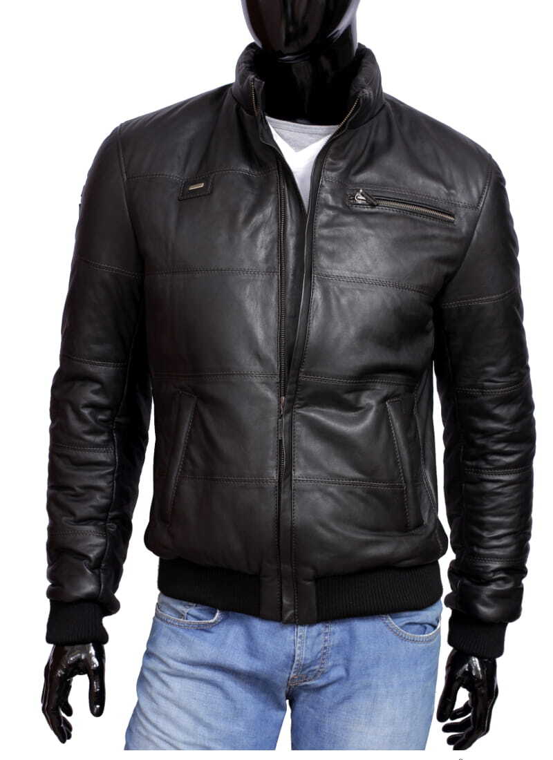 CARLO MONTI MAR450_3 - czarna kurtka bomberka męska ze ściągaczami DORJAN