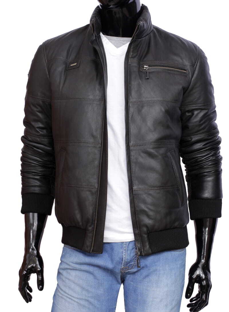 CARLO MONTI MAR450_3 - czarna kurtka bomberka męska ze ściągaczami DORJAN