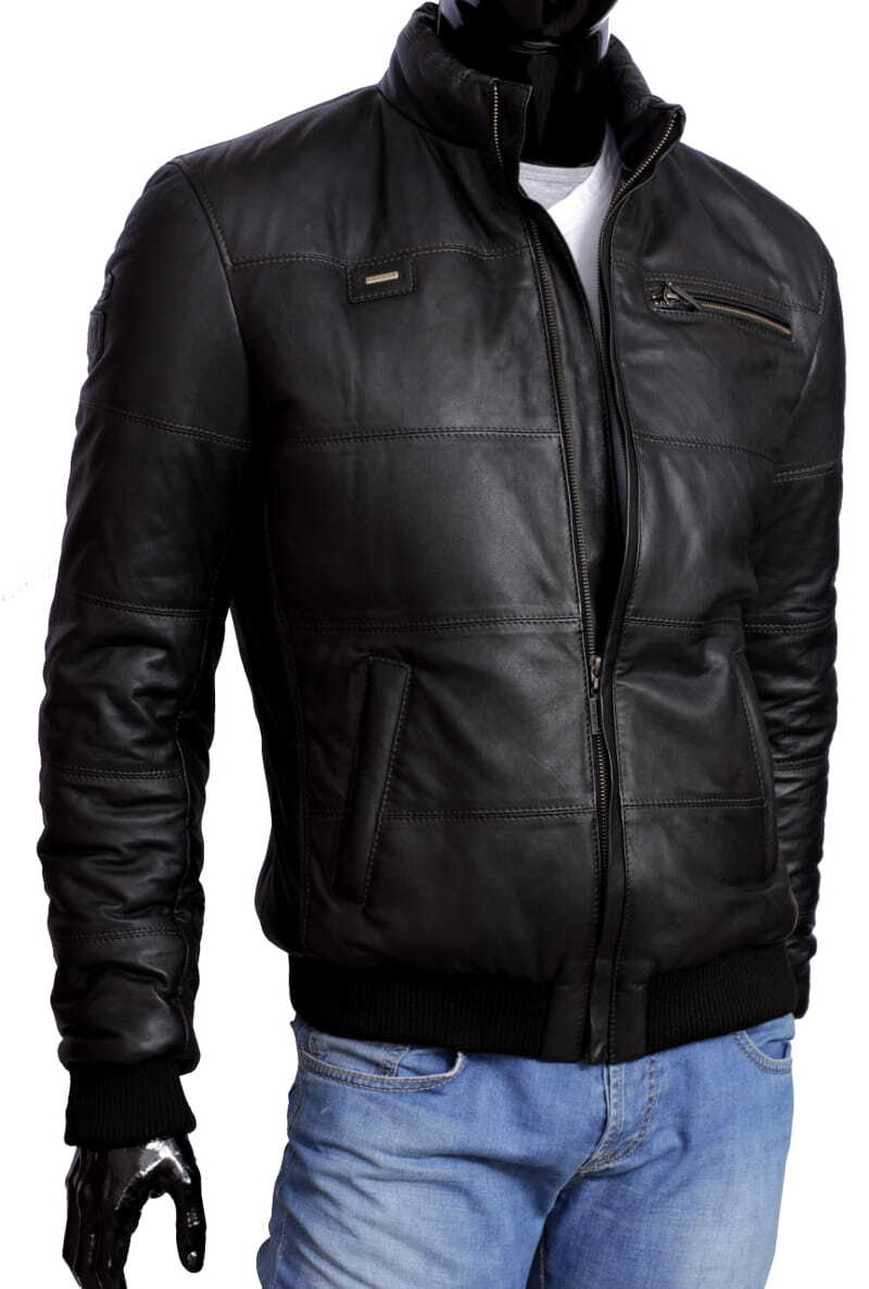 CARLO MONTI MAR450_3 - czarna kurtka bomberka męska ze ściągaczami DORJAN