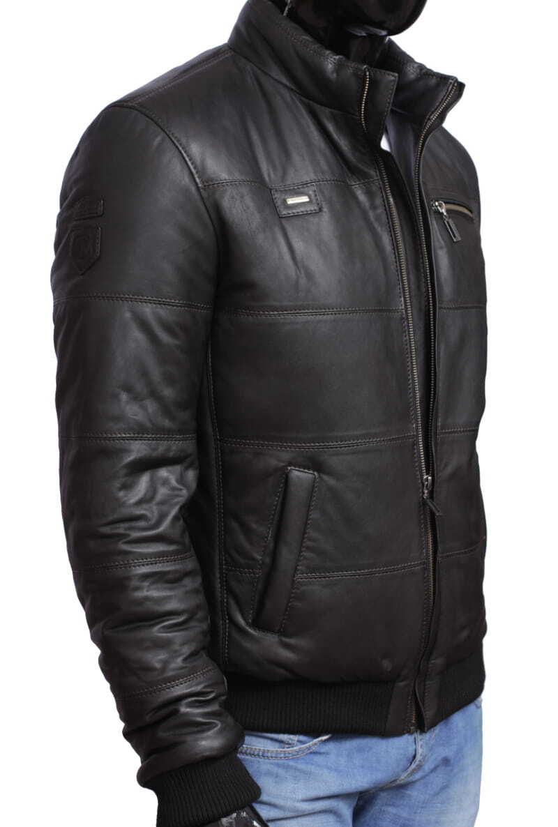 CARLO MONTI MAR450_3 - czarna kurtka bomberka męska ze ściągaczami DORJAN