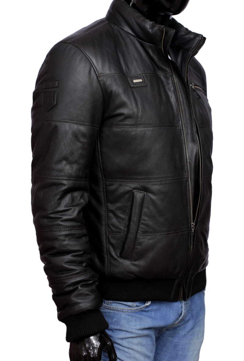 CARLO MONTI MAR450_3 - czarna kurtka bomberka męska ze ściągaczami DORJAN