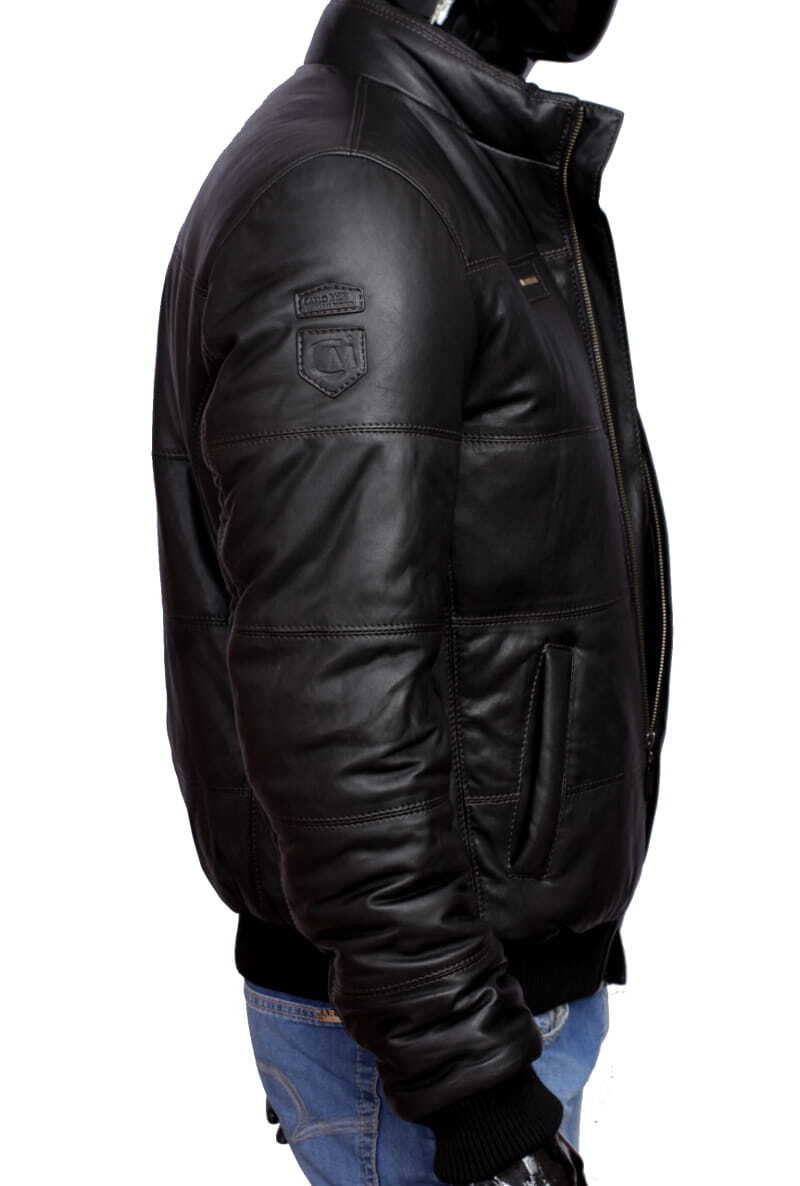 CARLO MONTI MAR450_3 - czarna kurtka bomberka męska ze ściągaczami DORJAN