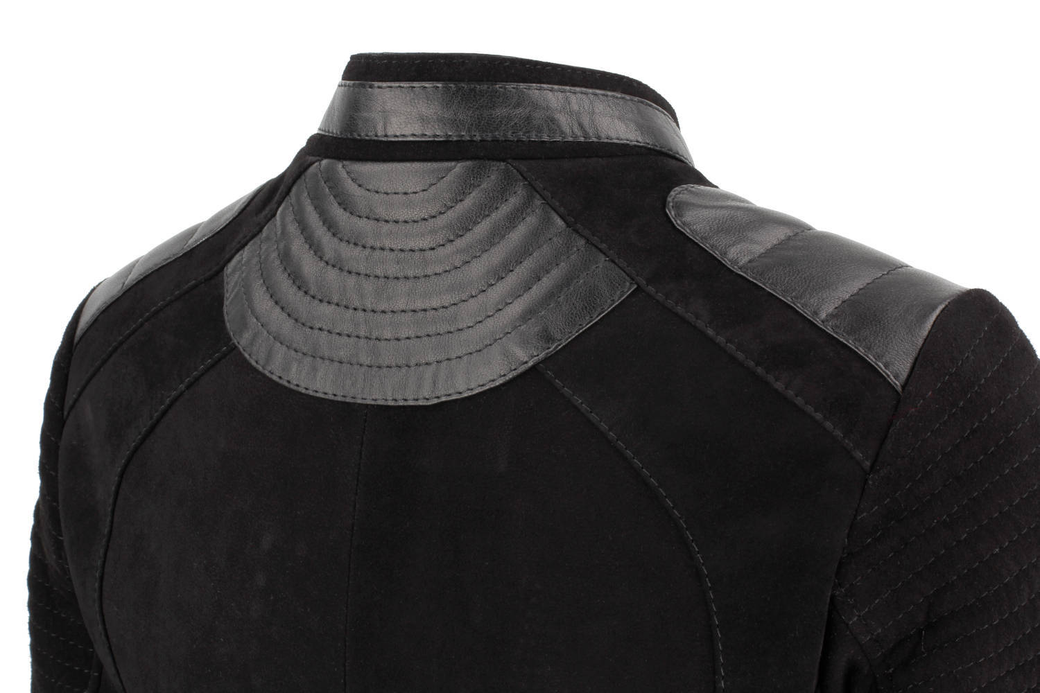 CARLO MONTI ELI400 - ramoneska damska zamszowa z czarnej skóry DORJAN