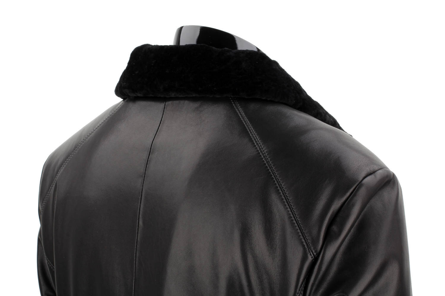 CARLO MONTI VTO450 - ciepła kurtka skórzana męska z czarnym futerkiem DORJAN