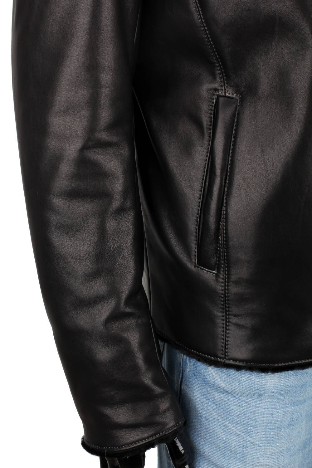 CARLO MONTI VTO450 - ciepła kurtka skórzana męska z czarnym futerkiem DORJAN