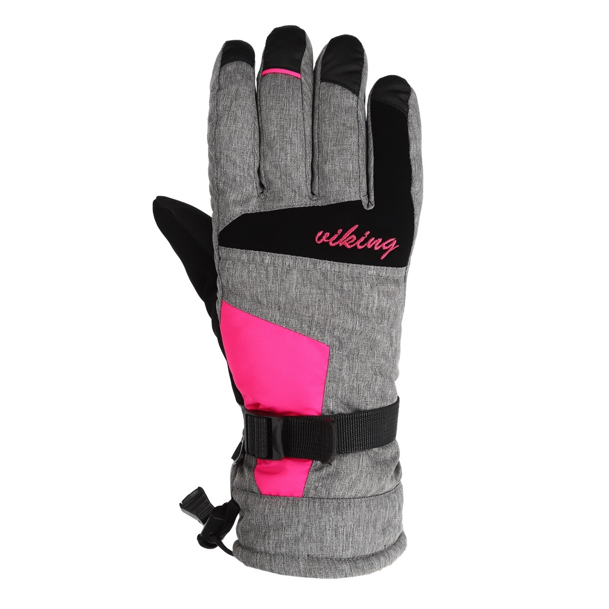 Rękawiczki narciarskie damskie Viking RONDA szaro/różowe
