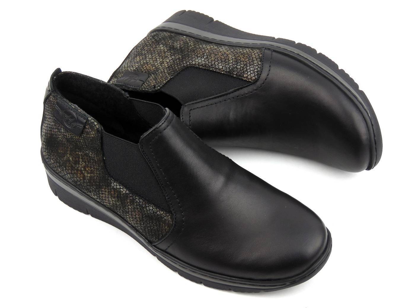 Lekkie, wygodne sztyblety damskie polskiej marki HELIOS Komfort 527, czarne