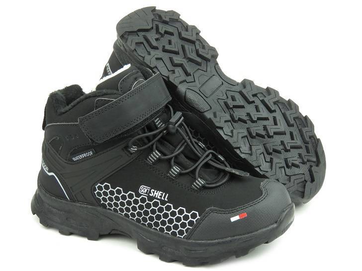 Śniegowce dziecięce z softshell i tripletex - AMERICAN CLUB HL 25/22, czarne