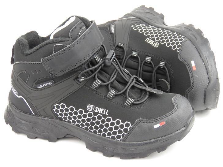 Śniegowce dziecięce z softshell i tripletex - AMERICAN CLUB HL 25/22, czarne