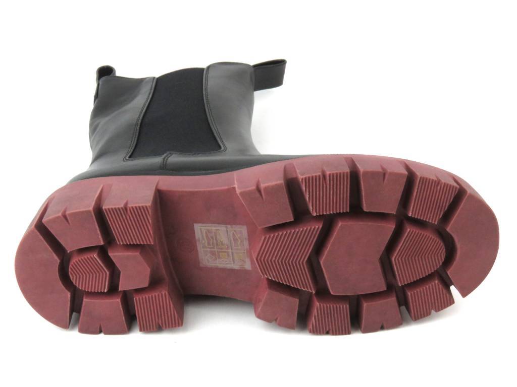 Ocieplane botki, workery damskie na suwak - EVENTO 22BT35-5040, czarno-czerwone