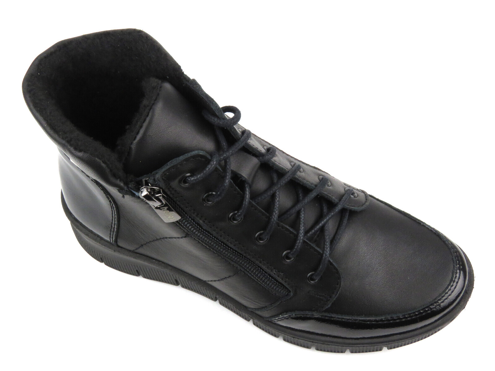 Skórzane botki damskie polskiej marki - Helios Komfort 551, czarne