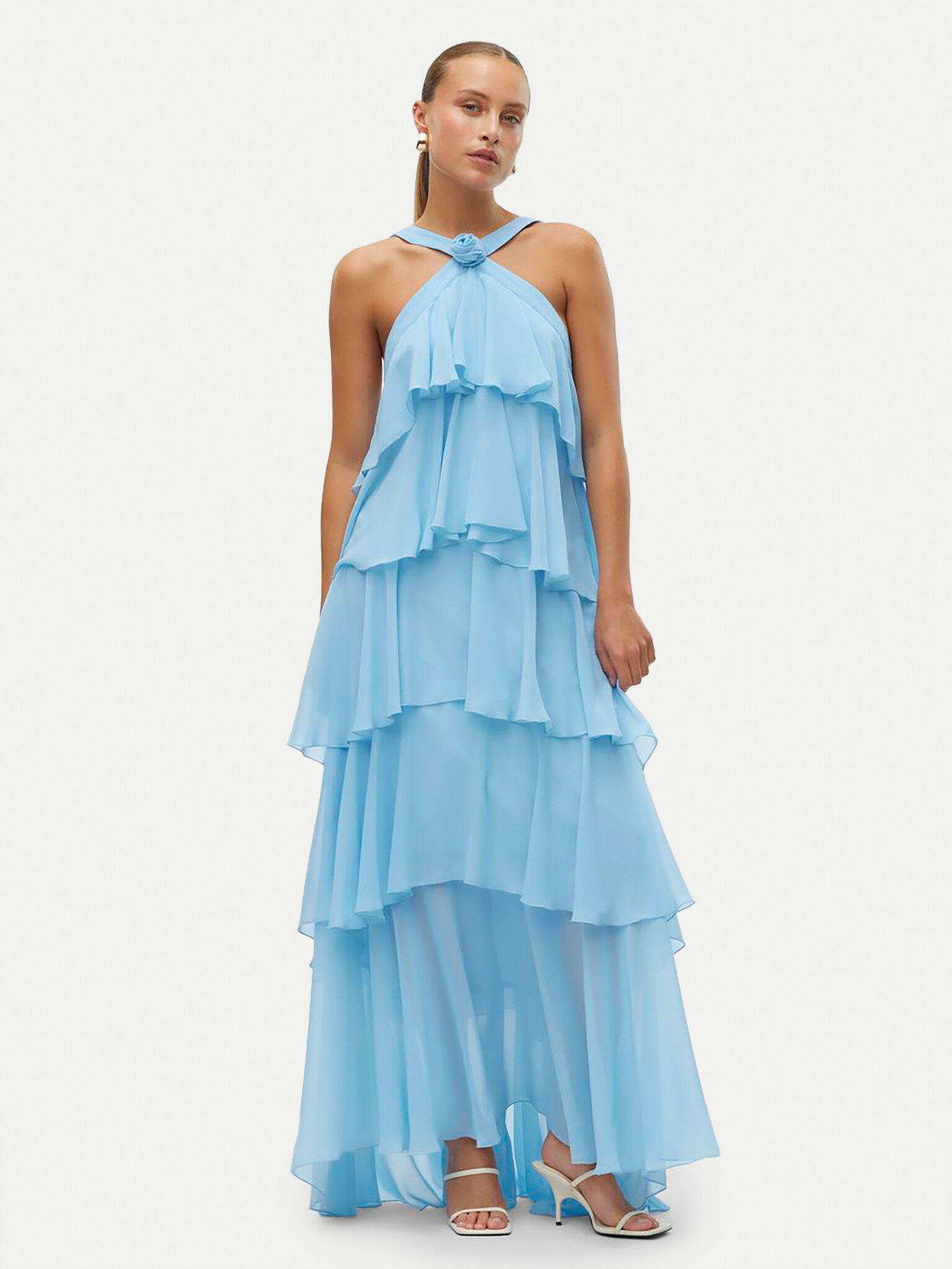 Vero Moda Sukienka wieczorowa Felicia 10295237 Niebieski Tight Fit