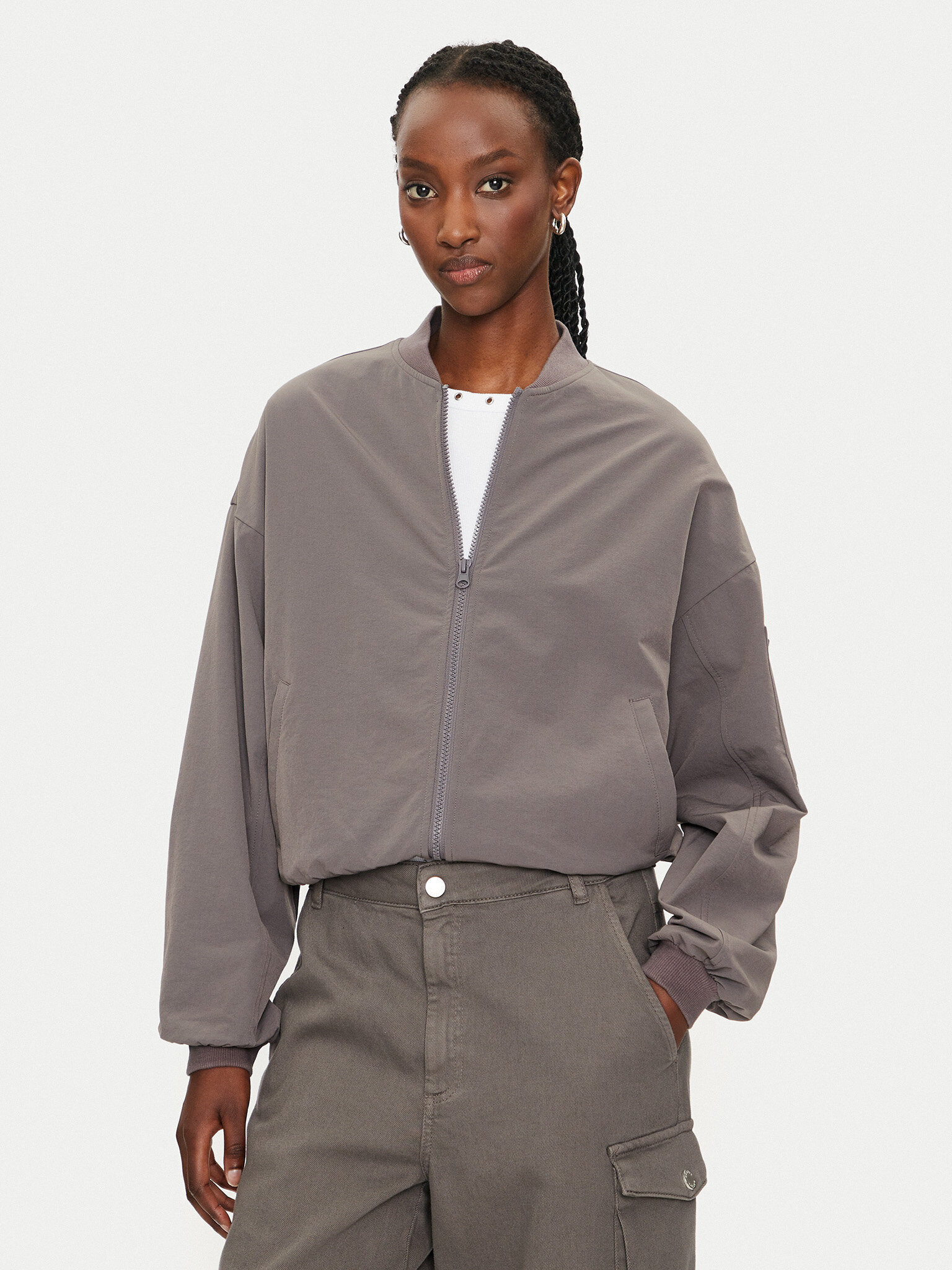 Noisy May Kurtka bomber Kirby 27028805 Szary Regular Fit