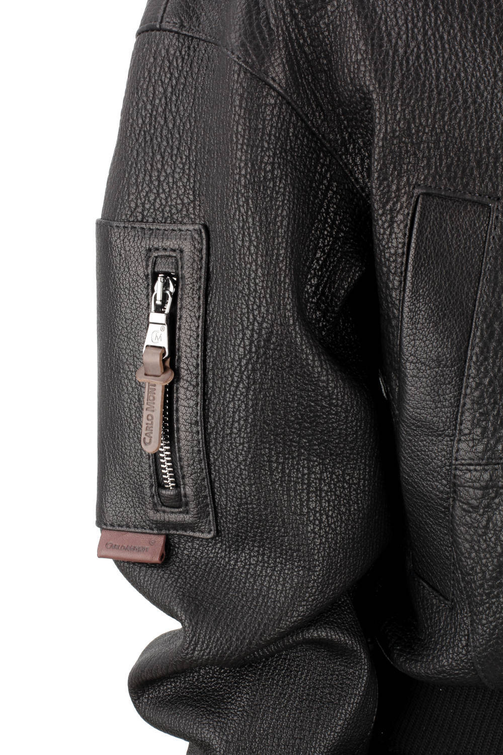 WLA951 - Czarna bomberka skórzana damska z czarnej skóry owczej DORJAN