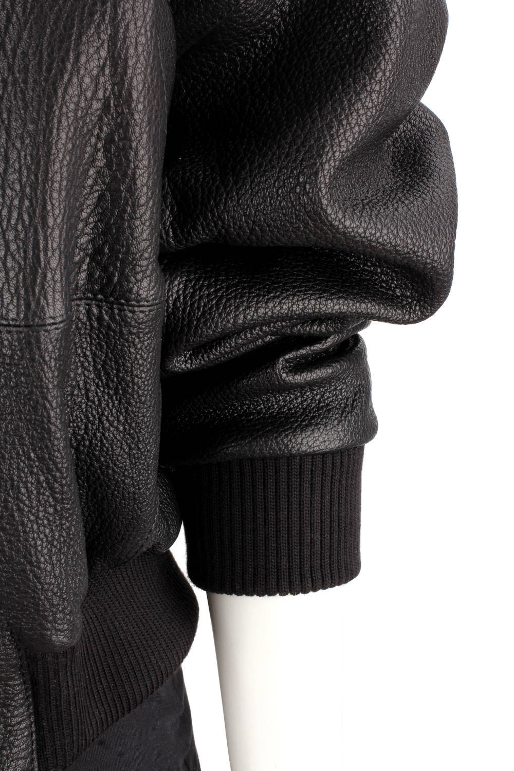 WLA951 - Czarna bomberka skórzana damska z czarnej skóry owczej DORJAN