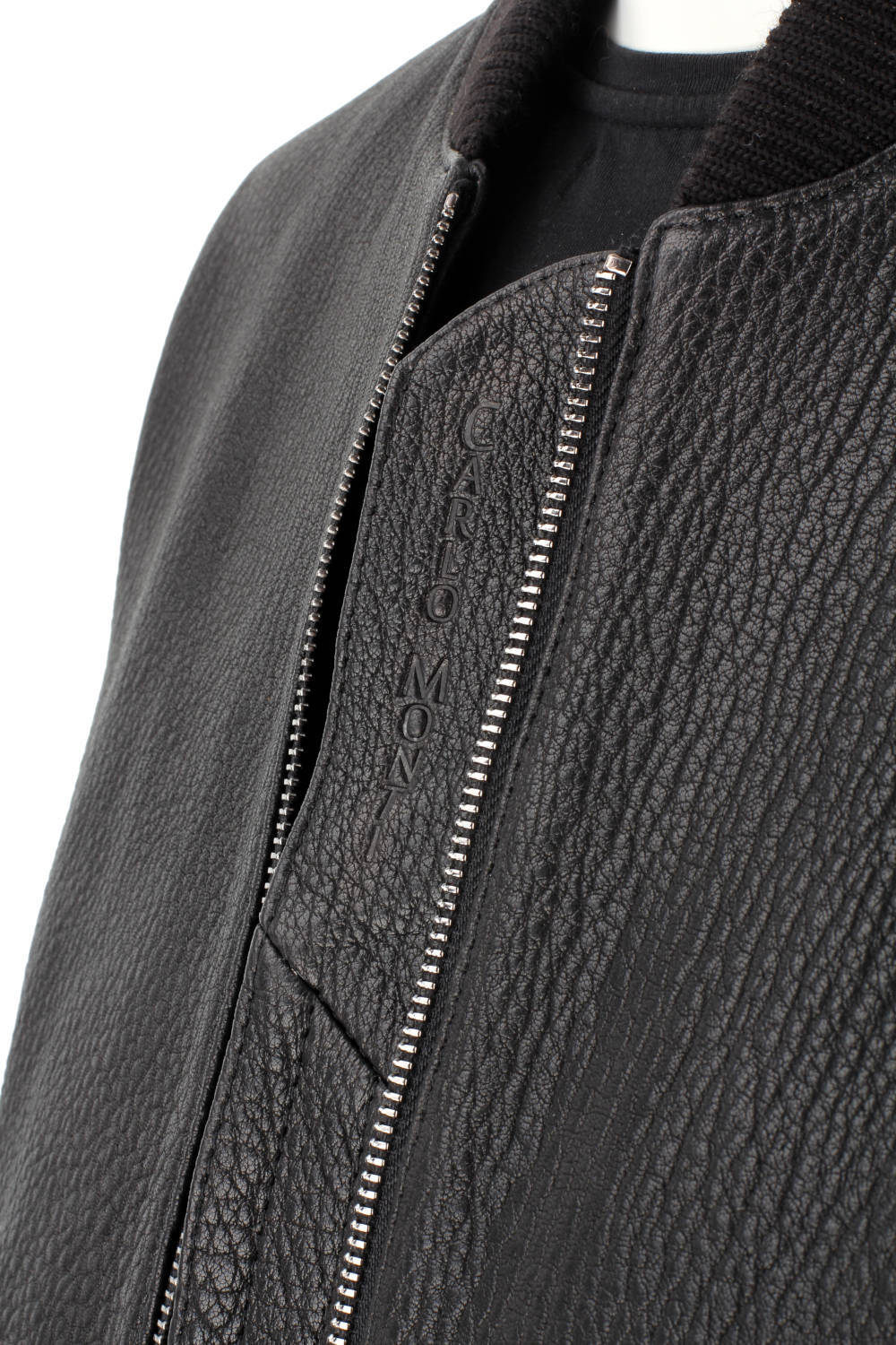 WLA951 - Czarna bomberka skórzana damska z czarnej skóry owczej DORJAN