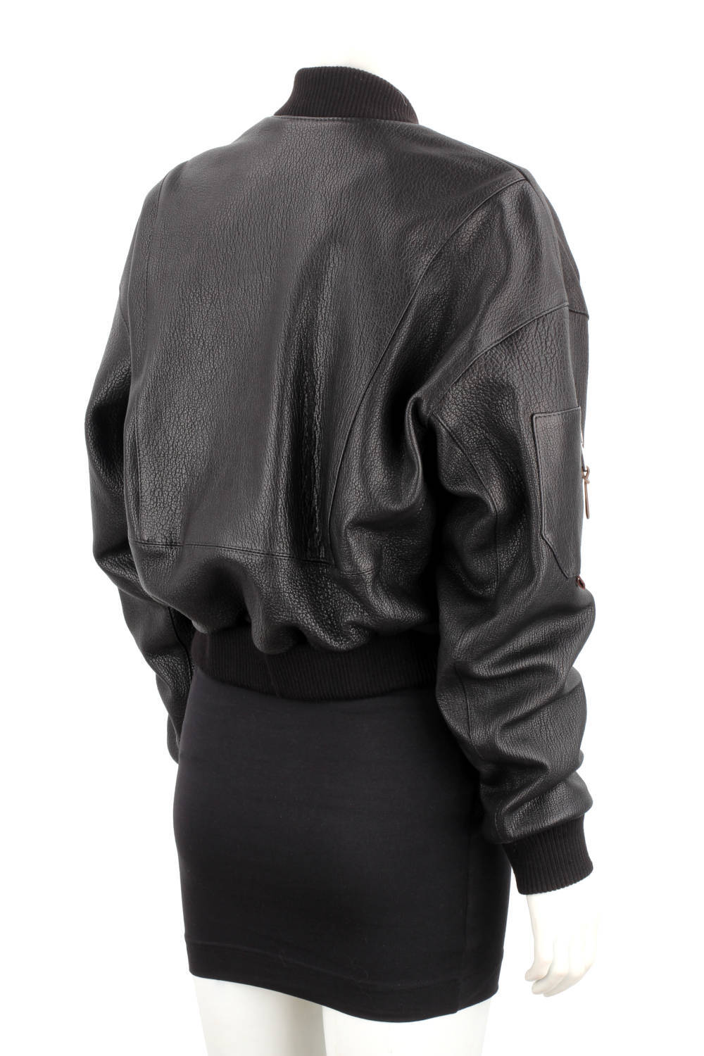 WLA951 - Czarna bomberka skórzana damska z czarnej skóry owczej DORJAN