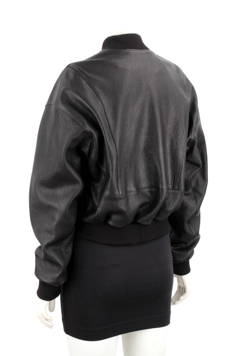 WLA951 - Czarna bomberka skórzana damska z czarnej skóry owczej DORJAN