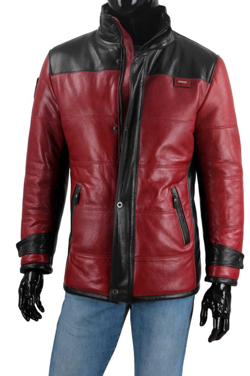 CARLO MONTI AS467 - Ciepła kurtka skórzana męska w sportowej stylistyce DORJAN