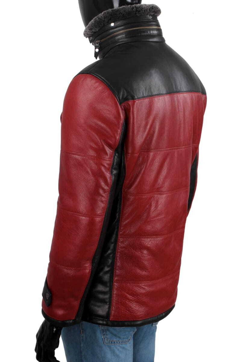 CARLO MONTI AS467 - Ciepła kurtka skórzana męska w sportowej stylistyce DORJAN