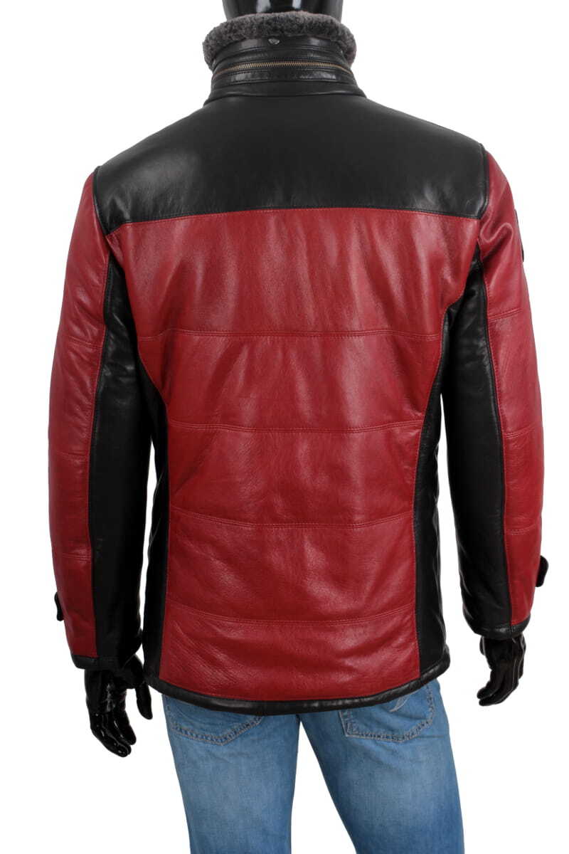 CARLO MONTI AS467 - Ciepła kurtka skórzana męska w sportowej stylistyce DORJAN