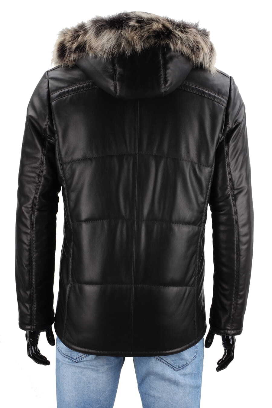 CARLO MONTI PTRP450 - Pikowana kurtka skórzana męska na jesień i zimę DORJAN