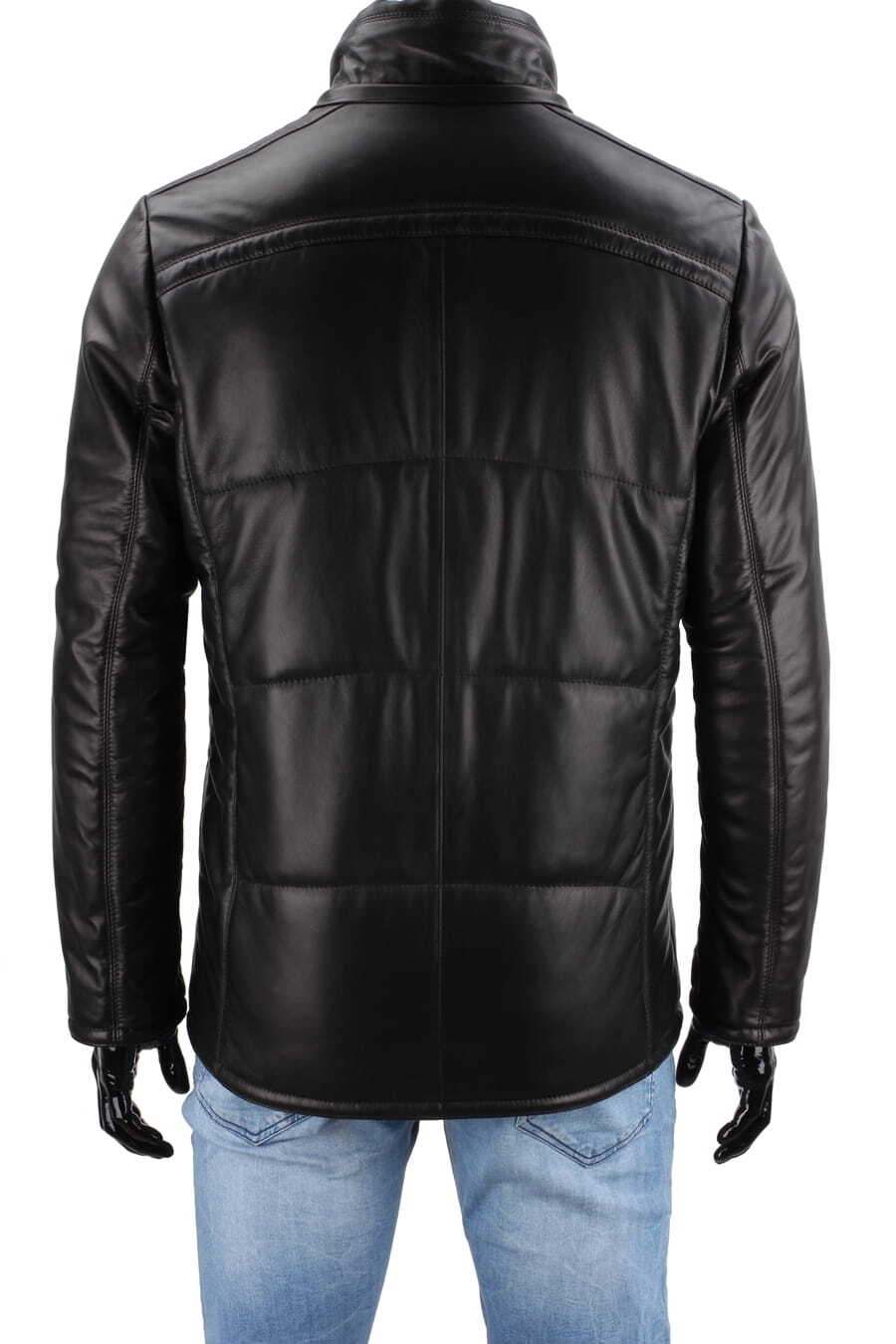 CARLO MONTI PTRP450 - Pikowana kurtka skórzana męska na jesień i zimę DORJAN