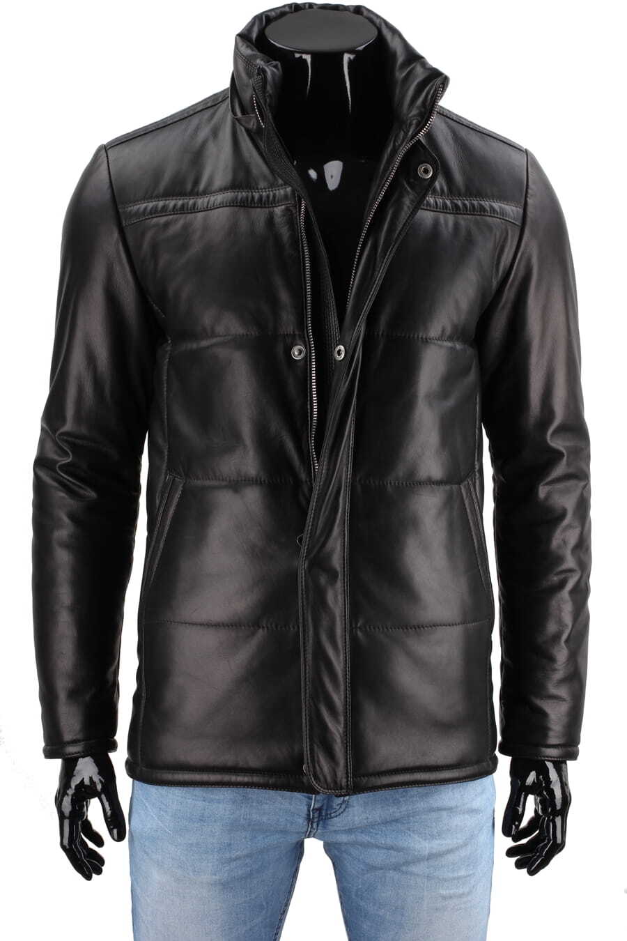 CARLO MONTI PTRP450 - Pikowana kurtka skórzana męska na jesień i zimę DORJAN