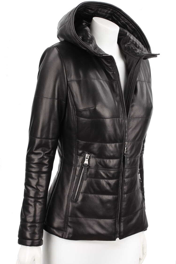 CARLO MONTI HLN450_2 - pikowana kurtka skórzana damska na jesień i zimę DORJAN