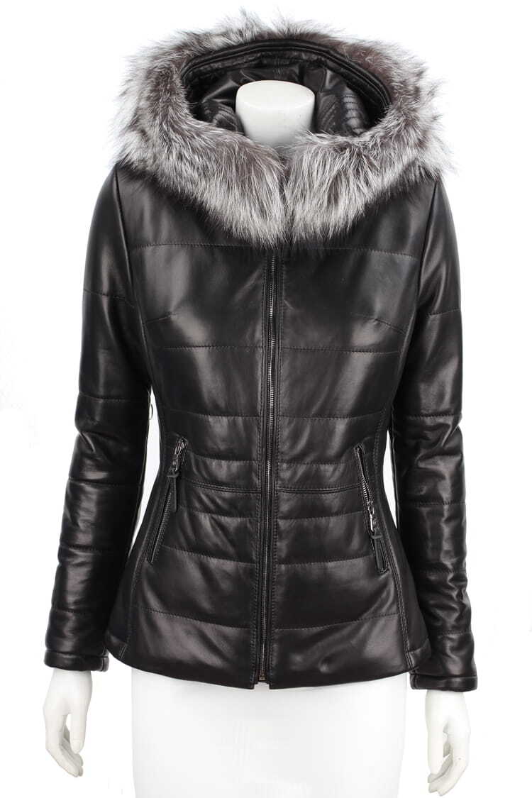 CARLO MONTI HLN450_2 - pikowana kurtka skórzana damska na jesień i zimę DORJAN