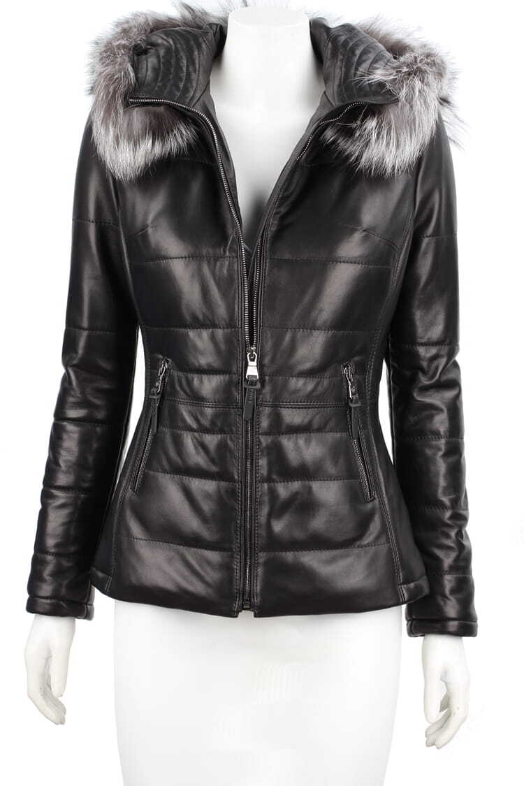 CARLO MONTI HLN450_2 - pikowana kurtka skórzana damska na jesień i zimę DORJAN