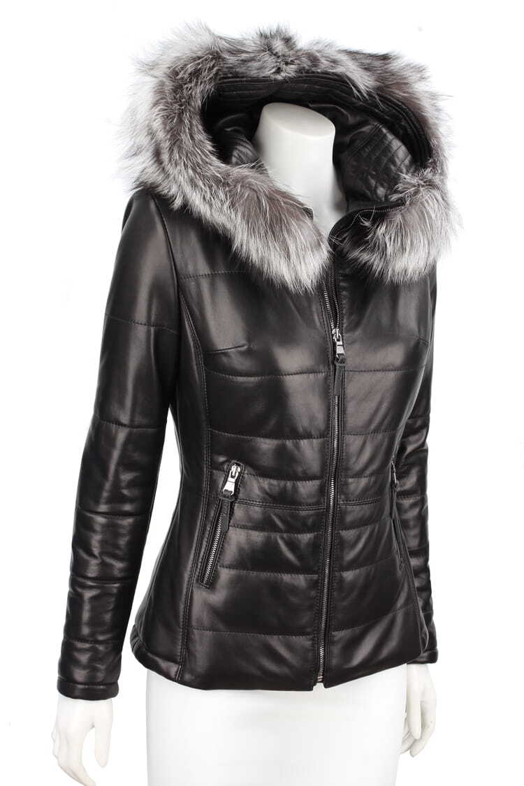 CARLO MONTI HLN450_2 - pikowana kurtka skórzana damska na jesień i zimę DORJAN