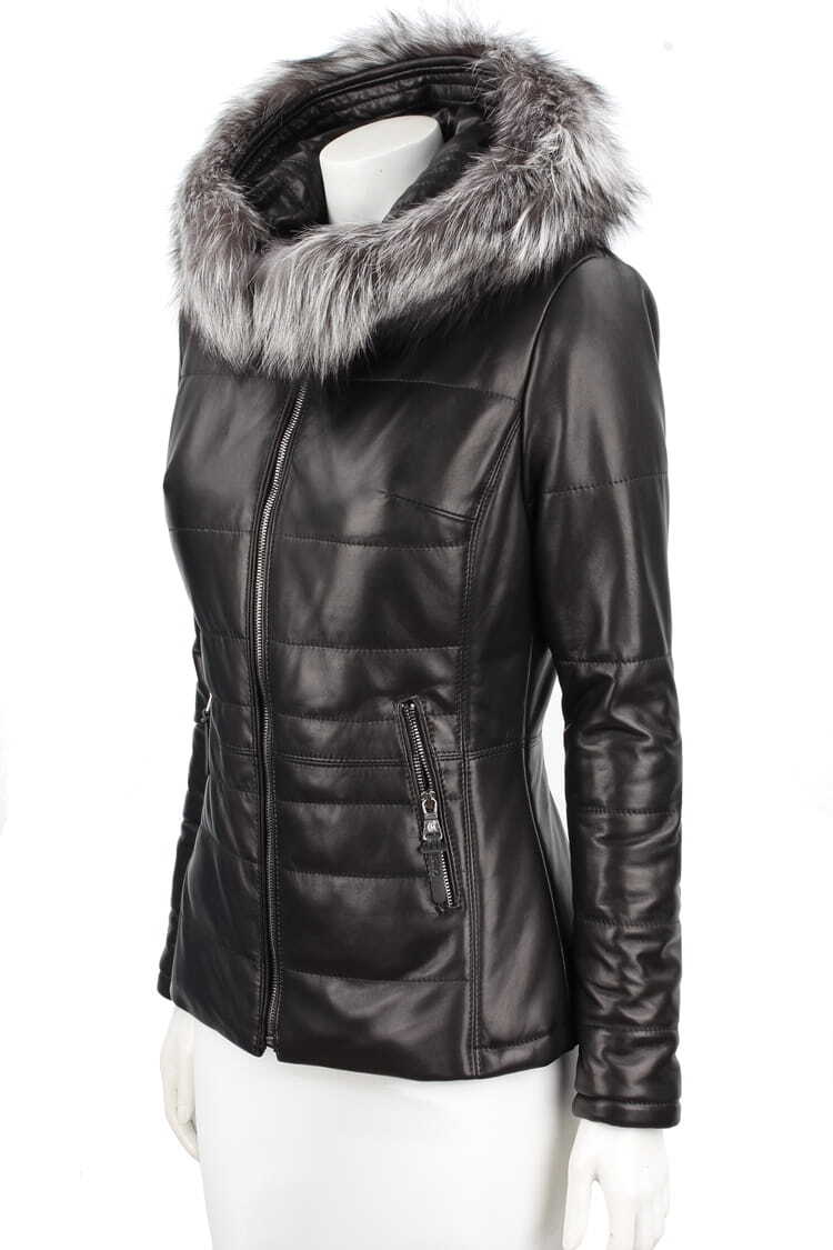 CARLO MONTI HLN450_2 - pikowana kurtka skórzana damska na jesień i zimę DORJAN